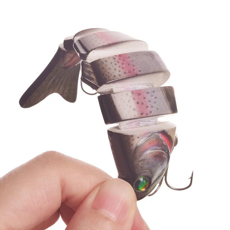 Iscas de pesca luminosa, Multi Swimbait articulado, Wobblers Pike Tackle para Bass Trout, Crankbait Lure, 6 7 Segmento, Drop Shipping