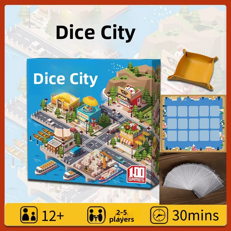 

Expandable Adult Board Game Dice City Card Deck Family Casual Gathering Tabletop Game One Hundred Traveling City Street