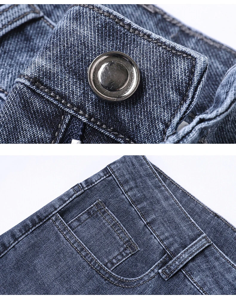 스트리트웨어 남성 패션 청바지 슬림핏 스트레치 편안함 봄 가을 캐주얼 데님 바지 남성 플러스 사이즈 워싱 클래식