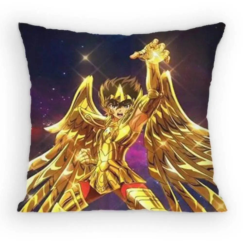 S-Saint Anime S-SeiyaS Pillow Case Anti-dustmite Pillowcase Invisible zipper silky Sofa cushion cover for bedroom