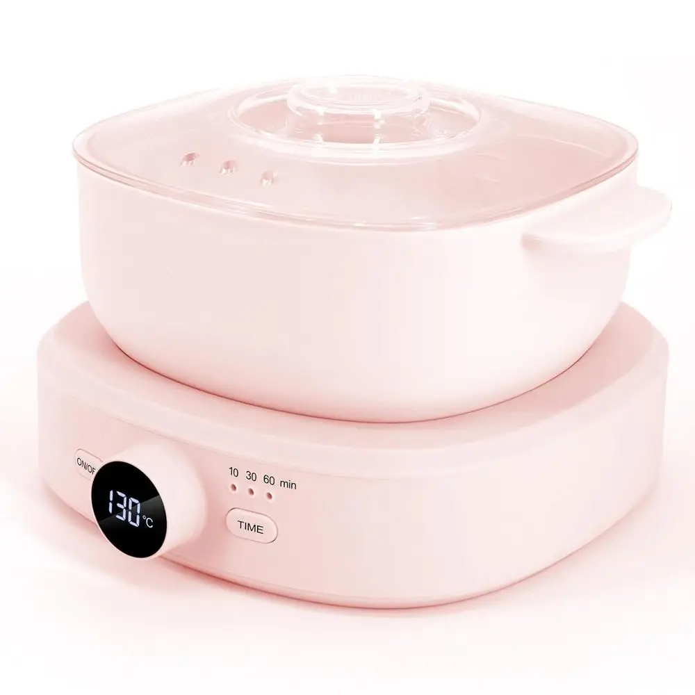 

Цифровой прибор для восковой депиляции с регулируемой температурой для женщин, для ног и тела, с силиконовым вкладышем для воскового контейнера (розовый)