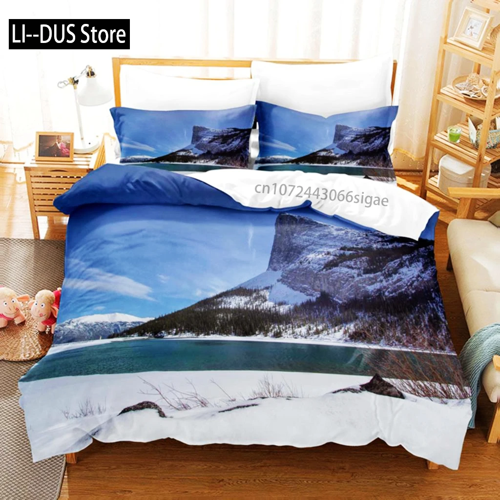 Snow Scene Bedding Set Duvet Cover Sets 3d Bedding Digital Printing Queen Size Bedding Set Fashion Design 2
