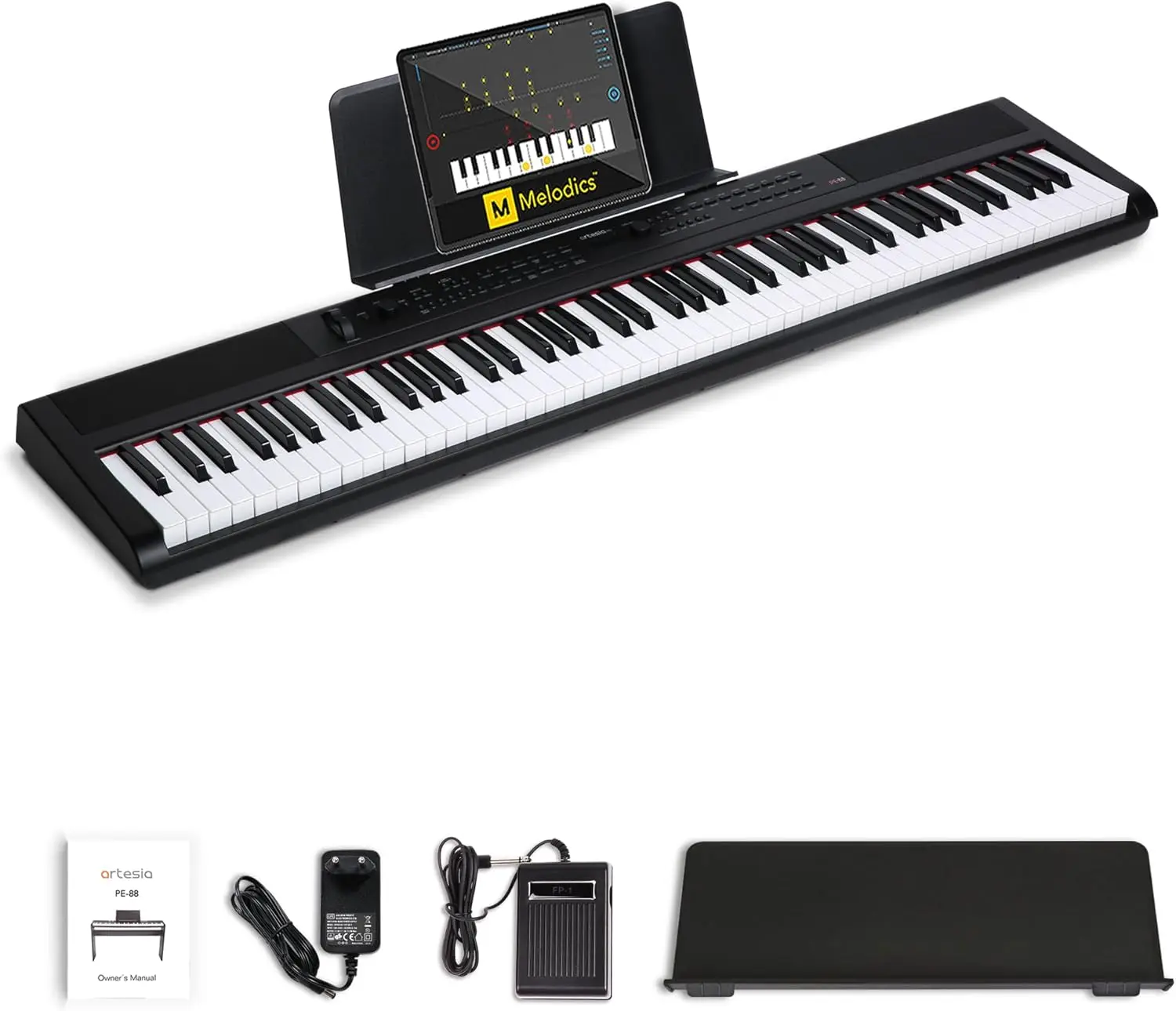 PE-88 Arranger Keyboard Piano with Full Size Velocity Sensitive Keys - 88 Key Semi Weighted Keyboard Workstation - Portable Elec