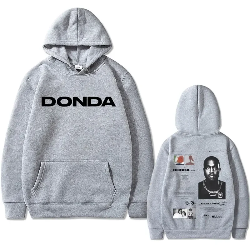 Rapper Kanye West Donda Double Sided Print Hoodie Men Fashion Vintage Sweatshirt Male Hip Hop Oversized Hoodies Cool Streetwear