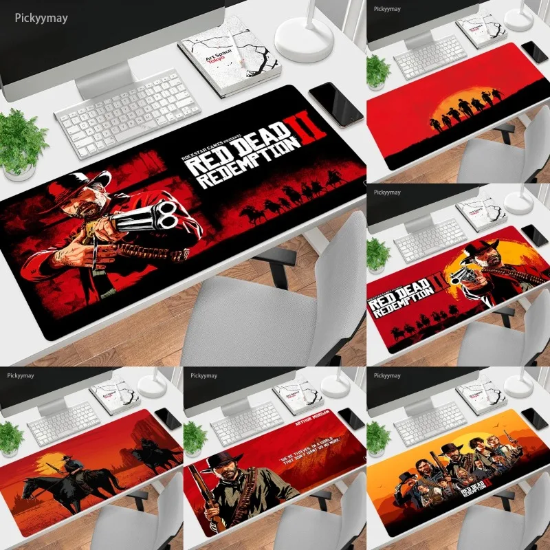 MINISO Red Dead Redemption Gaming Mat XXL PC Gamer Accessories Large Mouse Pad Mouce and Keyboards Office Desk Mat for Computer