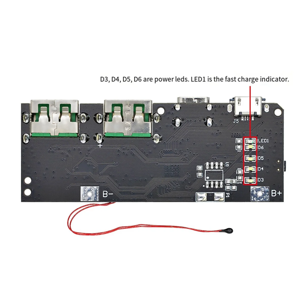 ABGI2PCS 22.5W Fast Charging Mobile Power Module 5 Port Bidirectional Charging Module Circuit Board DIY QC4.0 QC3.0