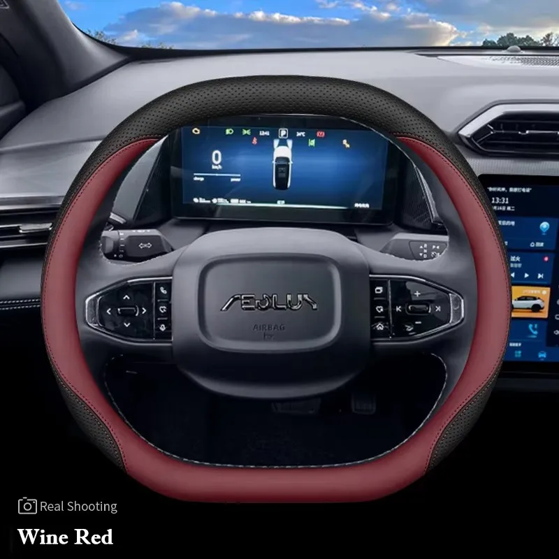 Für Dongfeng Box Nammi 01 06 Aeolus Haohan Mage L7 Leder-Lenkradbezug Rutschfest 2024 2026 Auto-Innenausstattung – Detail 5