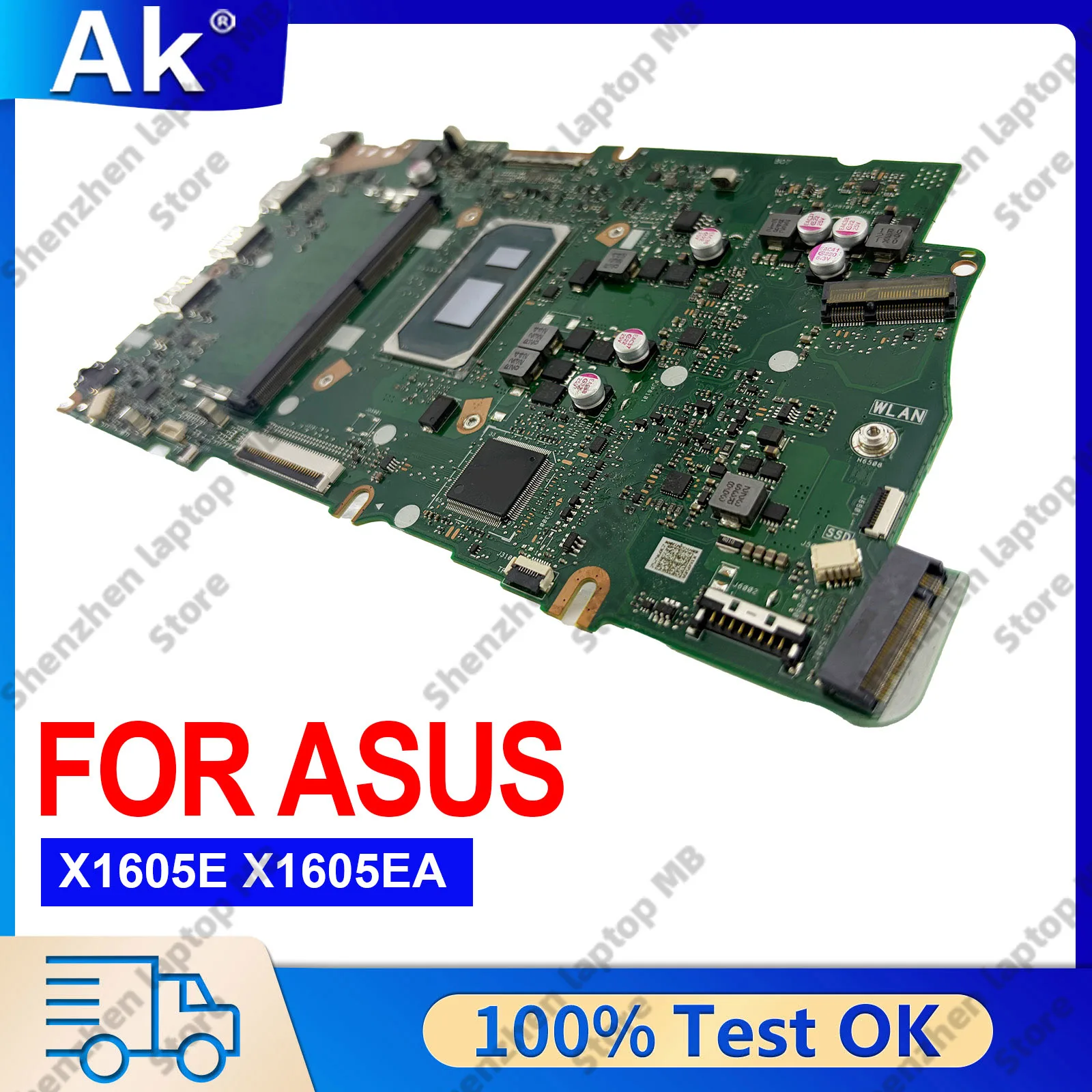X1605EA X1605E Laptop Motherboard For ASUS VivoBook X1605EA Notebook Mainboard W/ I3 I5 I7 11th Gen 100% Tests OK Fast Ship