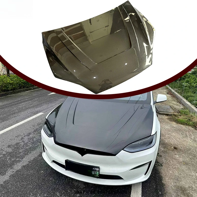 

Car Facelift Accessories for Front Bonnet RZ Style Double-Side Carbon Fibre Engine Hood for Model X Plaid Hood
