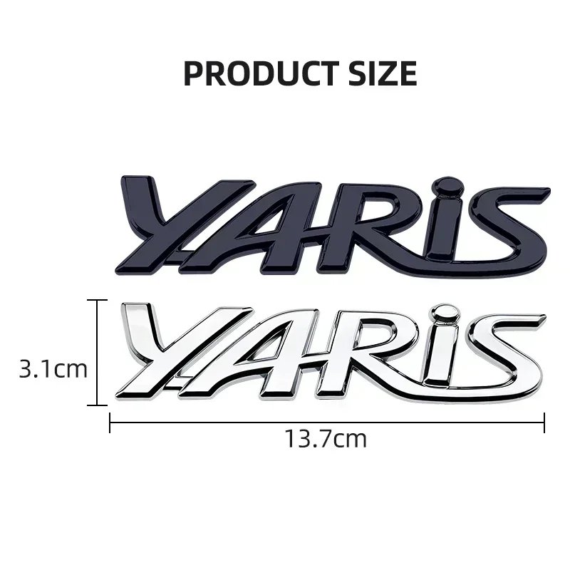 1pcs Car Decor 3D ABS Car Letter Rear Trunk Emblem Badge Sticker For Toyota Yaris Logo Prius Camry CHR Accessories