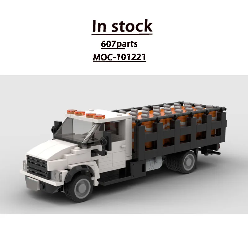 

MOC-101221 Urban Road Traffic Barrel Truck Building Block Model 607 Parts Creative Boys Children Birthday New Year Toy Gift