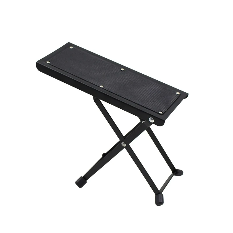 

Guitar Footrest Pedal Metal Footboard Black Height Adjustable Non-Slip Pads Foldable Support Foot Stool Guitar Parts Accessories