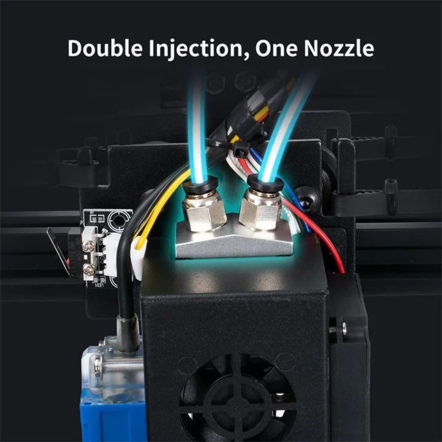 X5SA-2E Dual extruder dual filament sensor 330*330*400mm large size mix construction color 3d printer