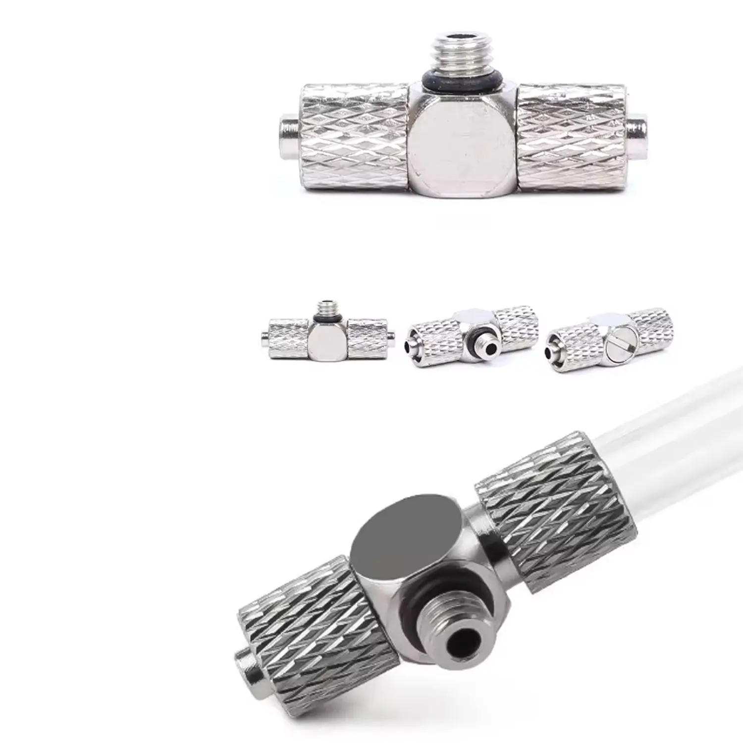 5PCS Mini Male Thread M3 M5 M6 -Air Tube OD 4mm 6mm Pneumatic Pipe Connector Screw Through Quick Straight/T-shaped Fitting