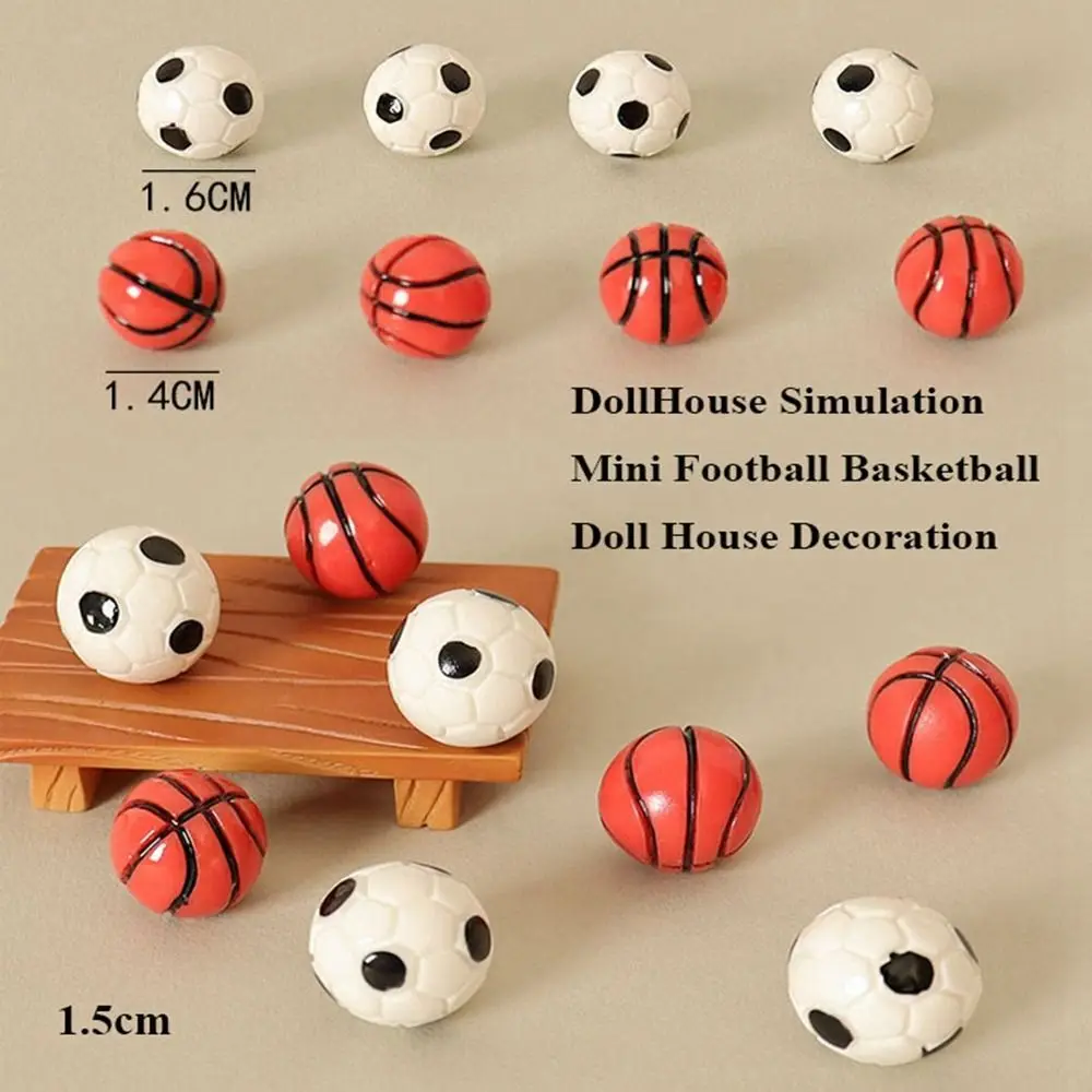 New Handmade DollHouse Simulation Basketball 1.5cm 2 Styles Doll House Decoration Football Model Miniature Dollhouse Decorations