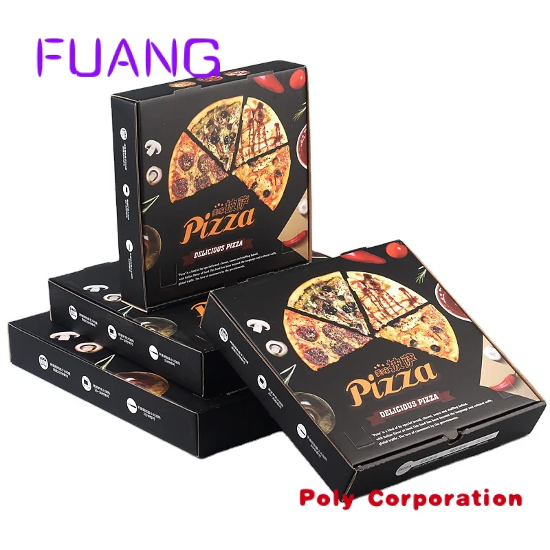 

Custom Custom Logo Printed 3 6 9 16 18 28 32 36 Inch Corrugated Carton Paper Pizza Box With Different Design