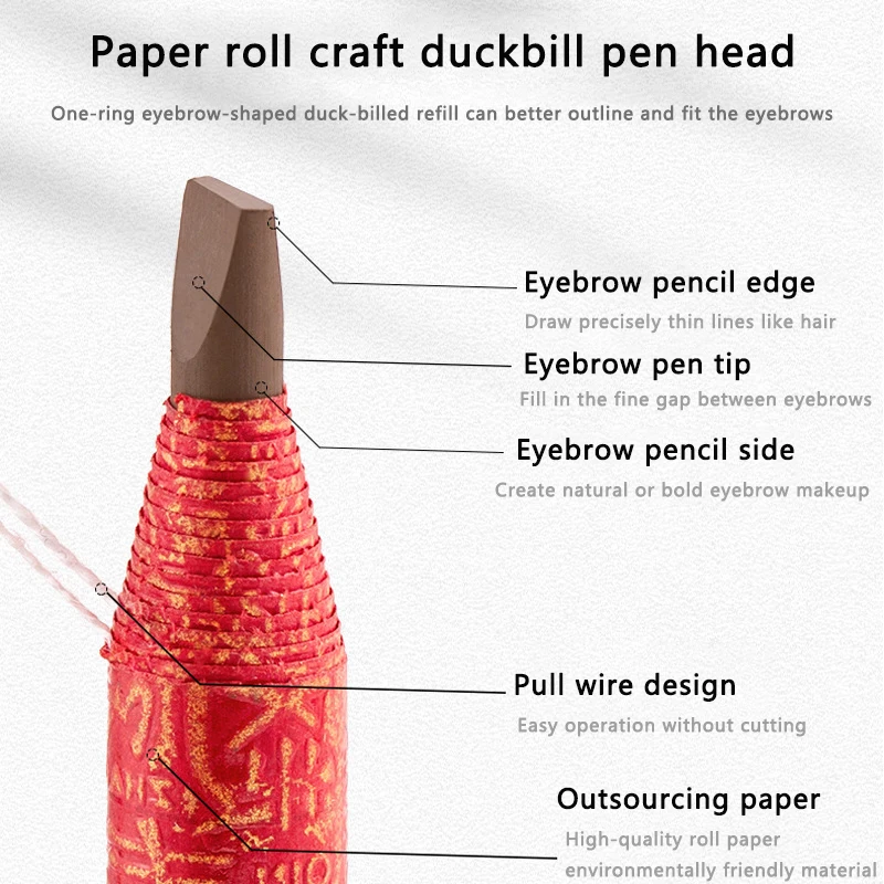 Tear Off Pull Line Wenkbrauwpotlood, niet slijpen nodig wenkbrauwpotlood, natuurlijke kleurweergave, zweetbestendig en veegvast wenkbrauw