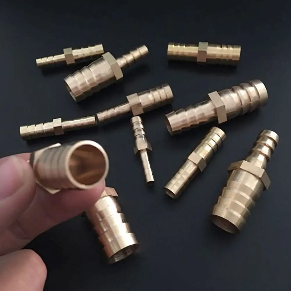 New Coupler Connector Adapter Straight Pipe Joint Pipe Fitting Brass Hose Barb Reducer Barb 2 Way Reducer Coupler PU PE Tube