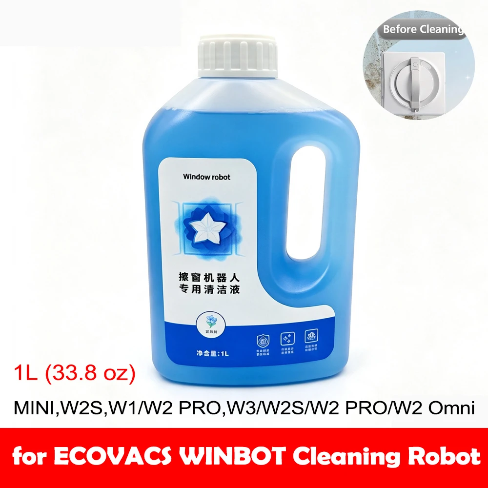 1L Window Cleaning Solution For ECOVACS Winbot W2 PRO Omni/W2 Omni/W2 PRO/W1 PRO Cleaner Liquid Vacuum Cleaner Solution