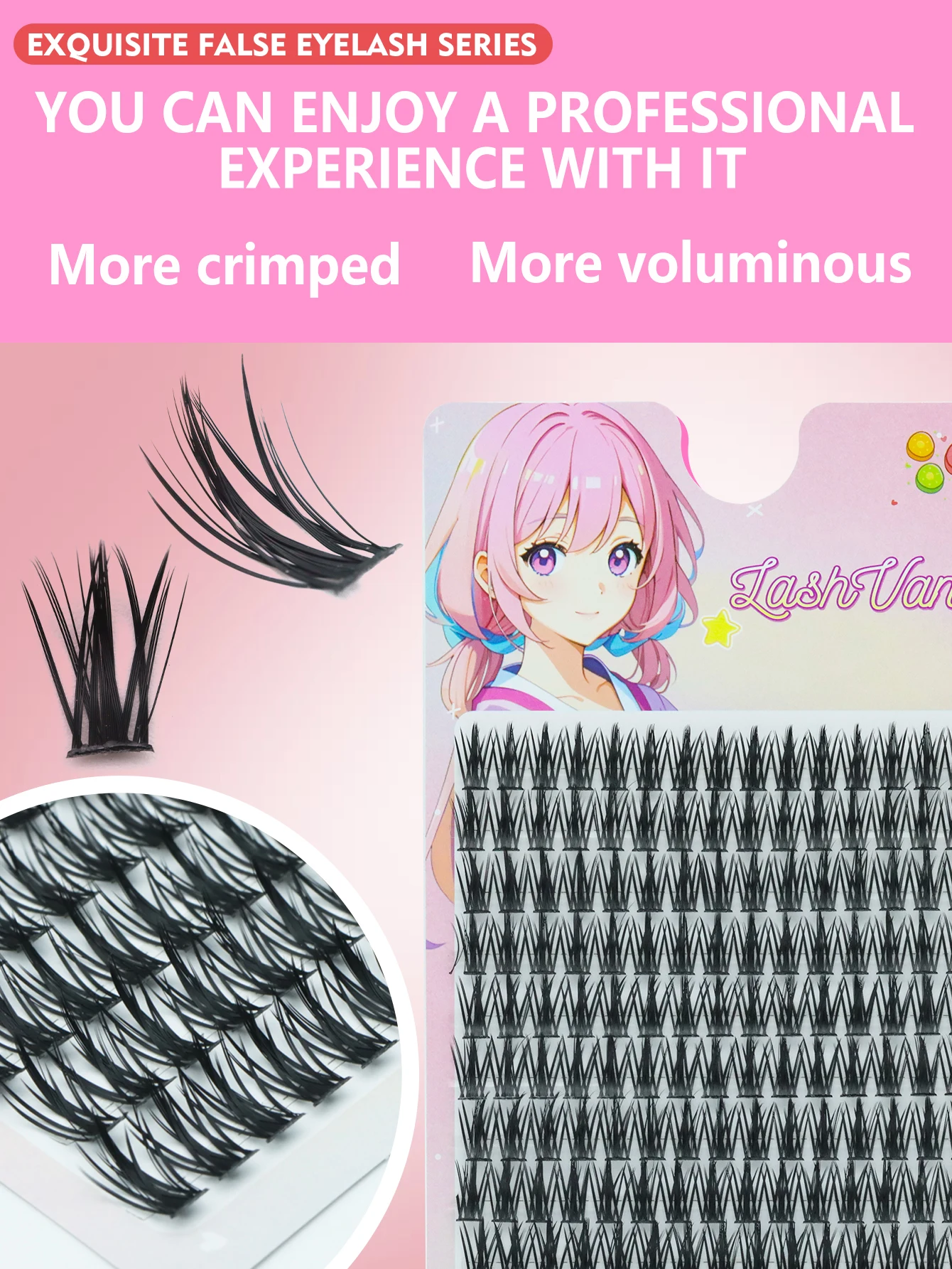 160 clusters of false eyelashes set, including eyelash glue and tweezers, a three-in-one set, high cost performance.