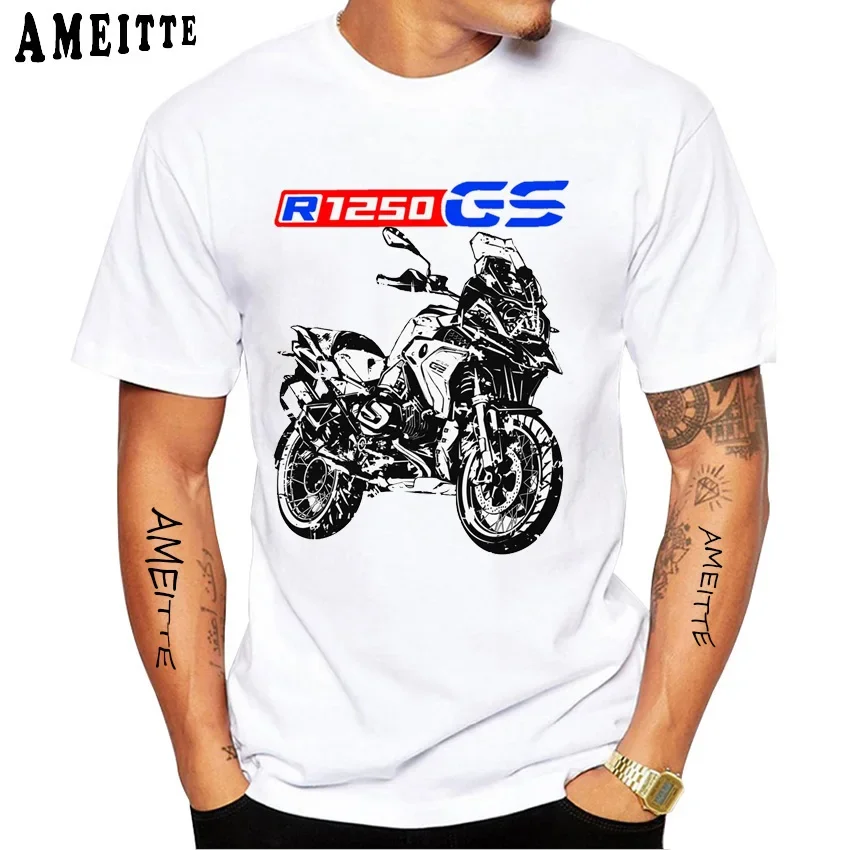 F800 GS Rider GS Adventure Motorcycle R1250 GS Print T-Shirt Summer Men White Casual Tops  Australian F800 Boy Tees