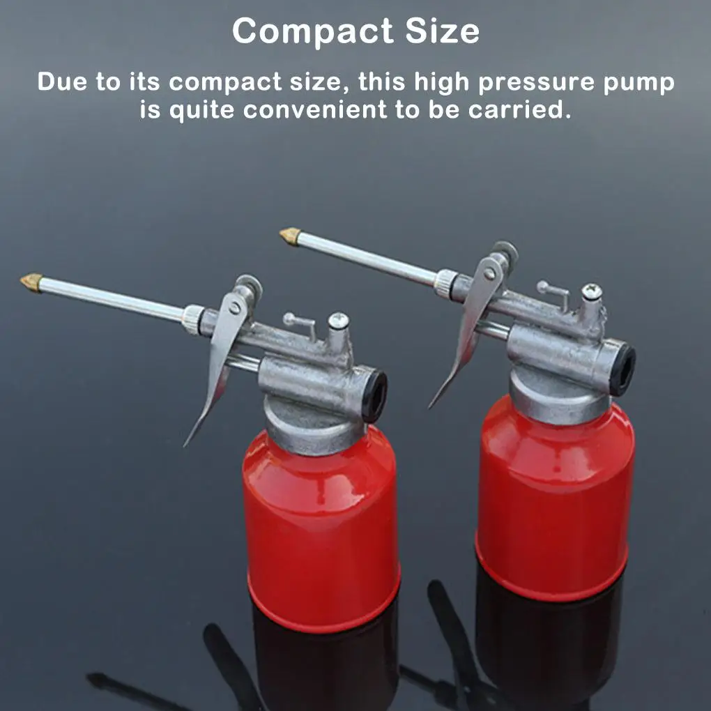 250/400ml High Pressure Pump Oil Can Spout Thumb Pump Workshop Oiler Oil Can Vehicle Lubricant Metal Oiler