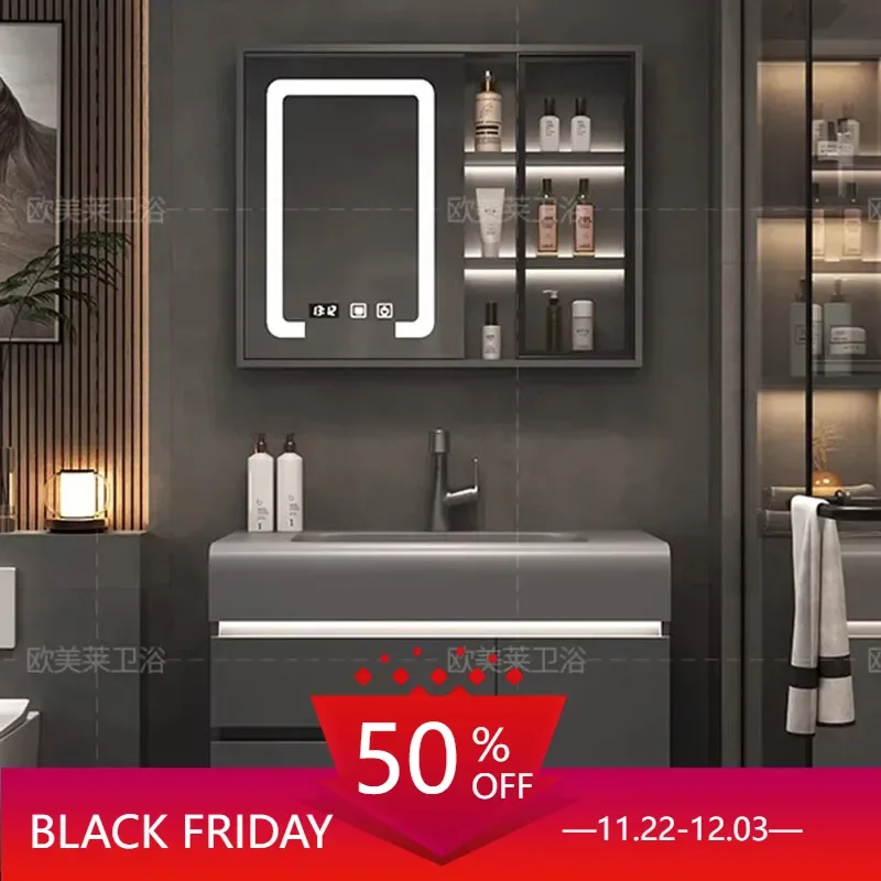 

Mirrors Multifunction Home Furniture Bathroom Cabinet Washbasin Wooden Cabinets Salon Station Luxury Closed Kast Storage Toilet