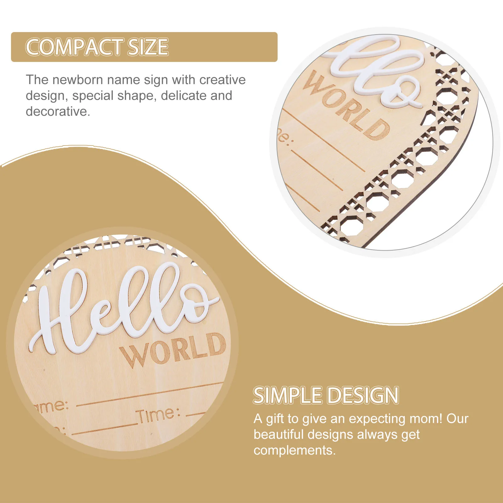 

2Pcs Newborn Birth Announcement Sign Wood Baby Name Sign Decorative Nursery Baby Announcement Board Photography Prop