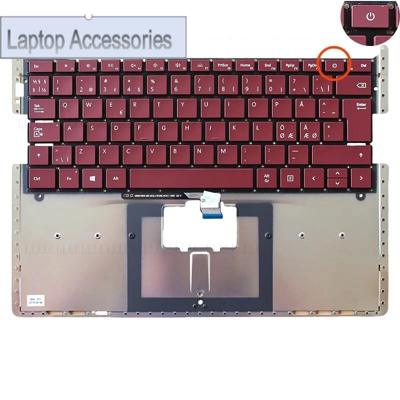 Клавиатура F NE для ноутбука Microsoft Surface 1/2 13,5 1769 1770 1772 1782 1790, красная