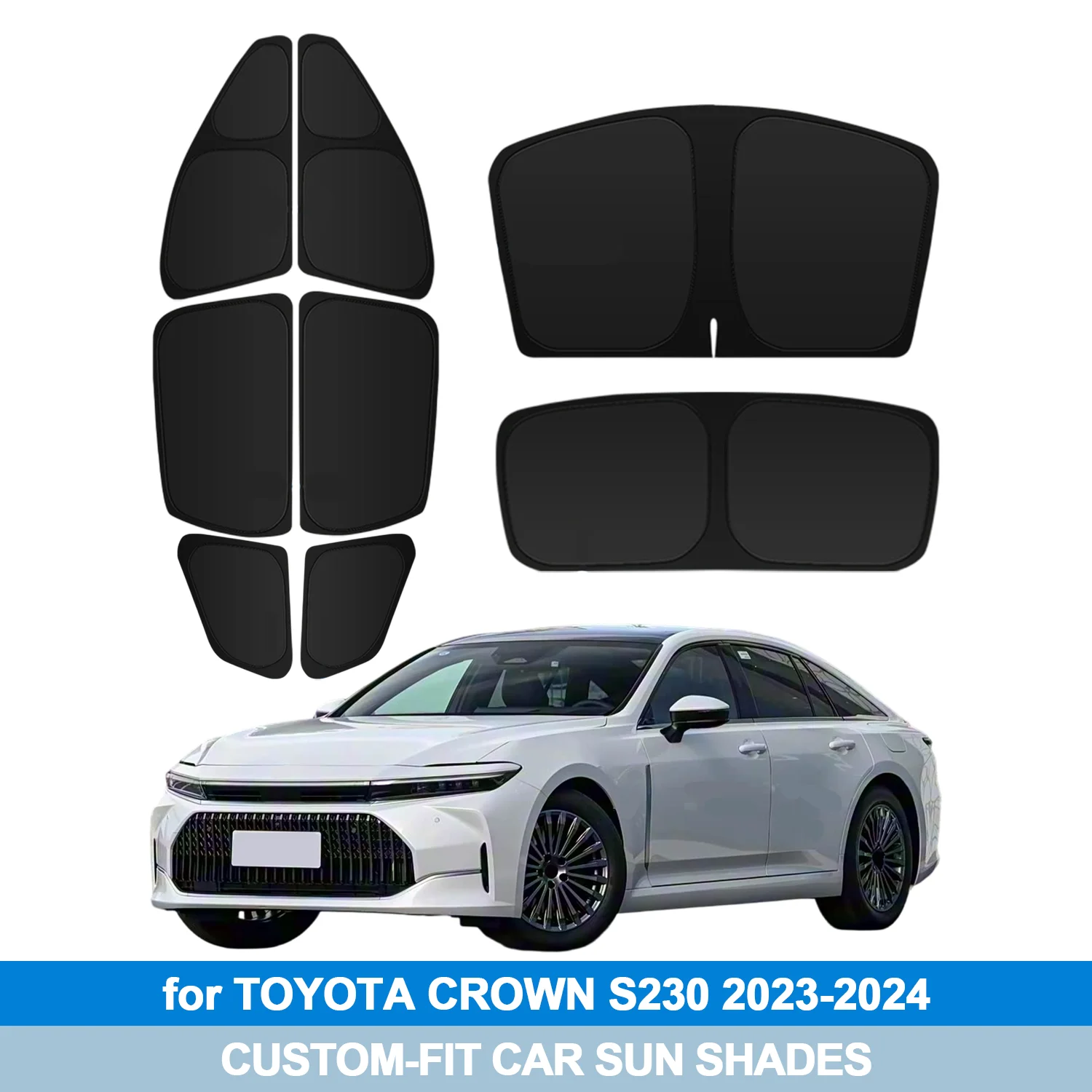 

For TOYOTA CROWN S210 S230 2015-2024 Windshield Sun Shade Side Window Shades Cover Sun Visor Shield Privacy Protection