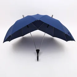 Long Handle Windproof Two Person Umbrella Large Couples Umbrella Two Head Double Size Rain Protection Gift for Lovers