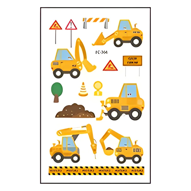 

Набор из 15 листов/комплекта временных татуировок для детей: мультяшные экскаваторы, строительная техника, грузовики, краны, пожарные машины, бетономешалки, для вечеринок