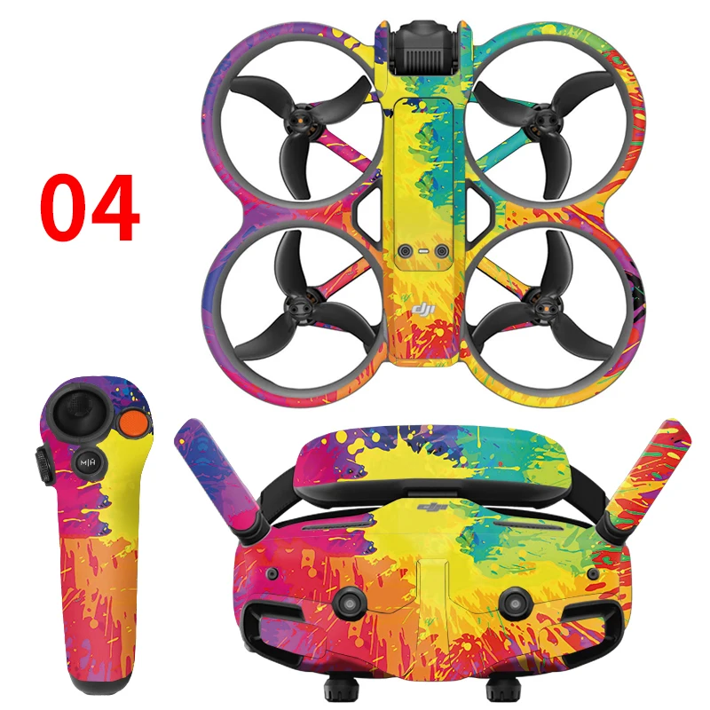 for DJI AVATA 2 Drone Stickers Colorful Decals PVC Protective Skins for Goggles 3 Flight Glasses Scrachproof Protection Cover