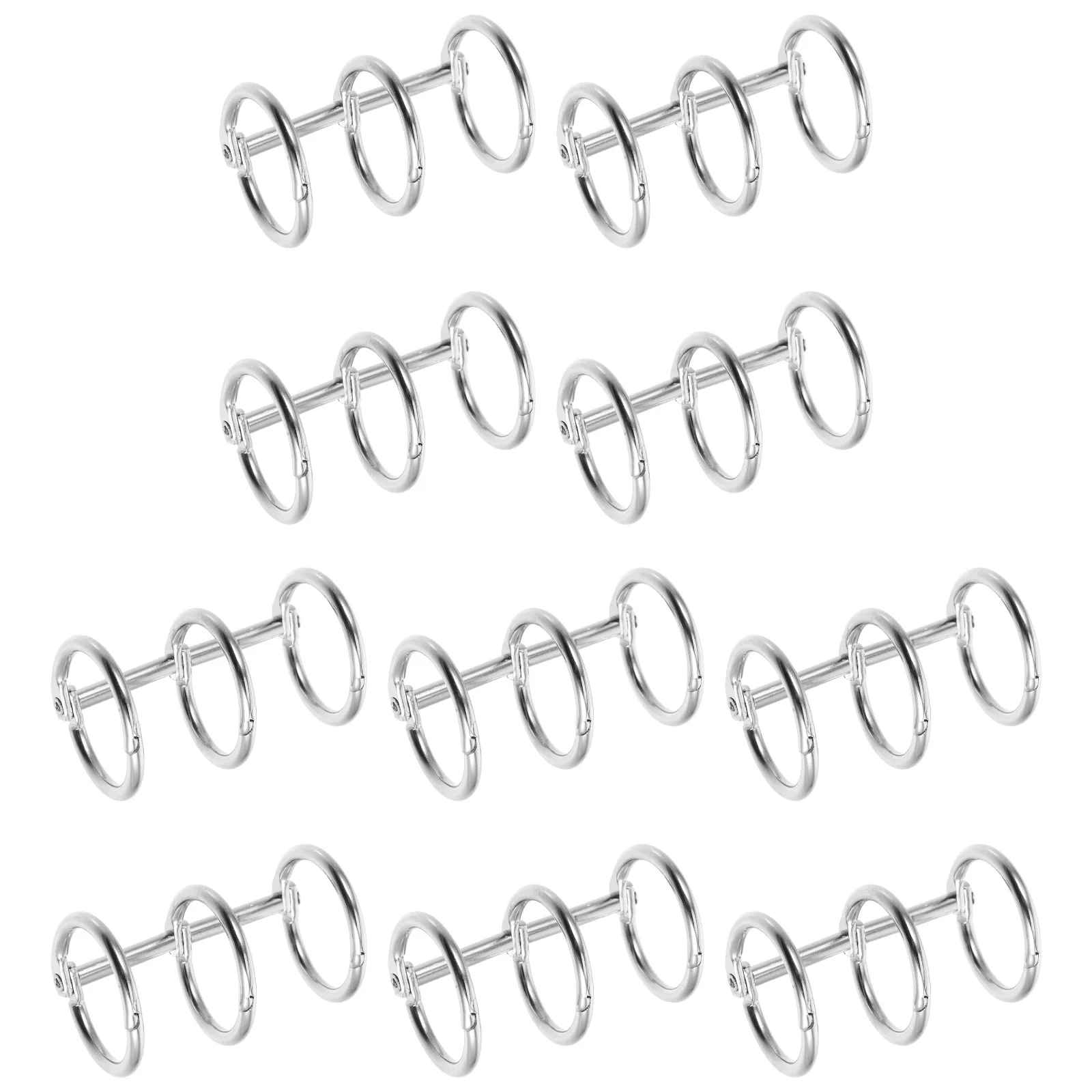 

10 Pcs Desk Calendar Binding Ring 3-ring Binder Rings Iron Clasps Index Card The Clamp Clip