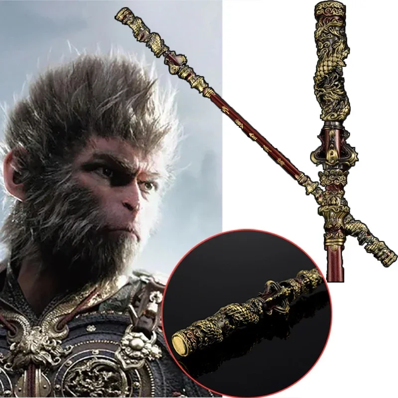 أسود أسطورة القرد الملك الحديد بار Wukong Ruyi الذهبي Cudgel لعبة الطرفية جميع المعادن الحرف اليدوية حلية نموذج مكتب الديكور #1