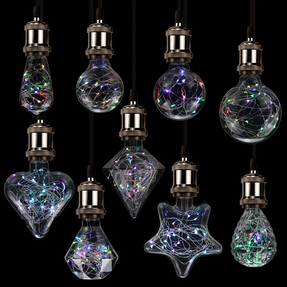 TIANFAN Ampoules LED Vintage Twinkle Star 3W 2200K Chaleur Lueur AC85-265V Inda Edison Ampoule francs Ampoule Décorative