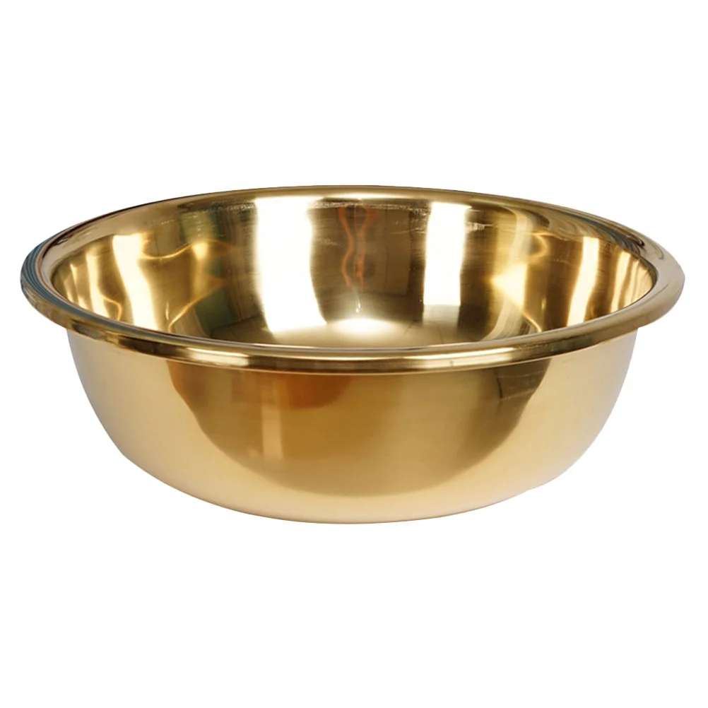 

Kitchen Vegetable Basin Stainless Steel Thickened Bath Household Wash (gold) Vegetables Metal Mixing Bowls