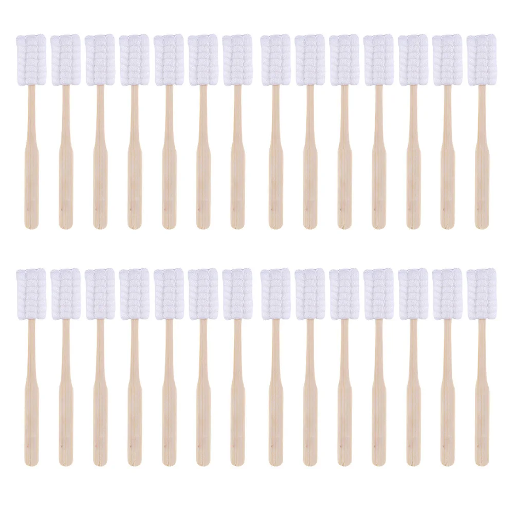 

30Pcs Maternal Toothbrush Disposable Puerpera Postpartum Oral Cleaning Bamboo Handle Soft Wavy Head Tooth Cleaning Tool