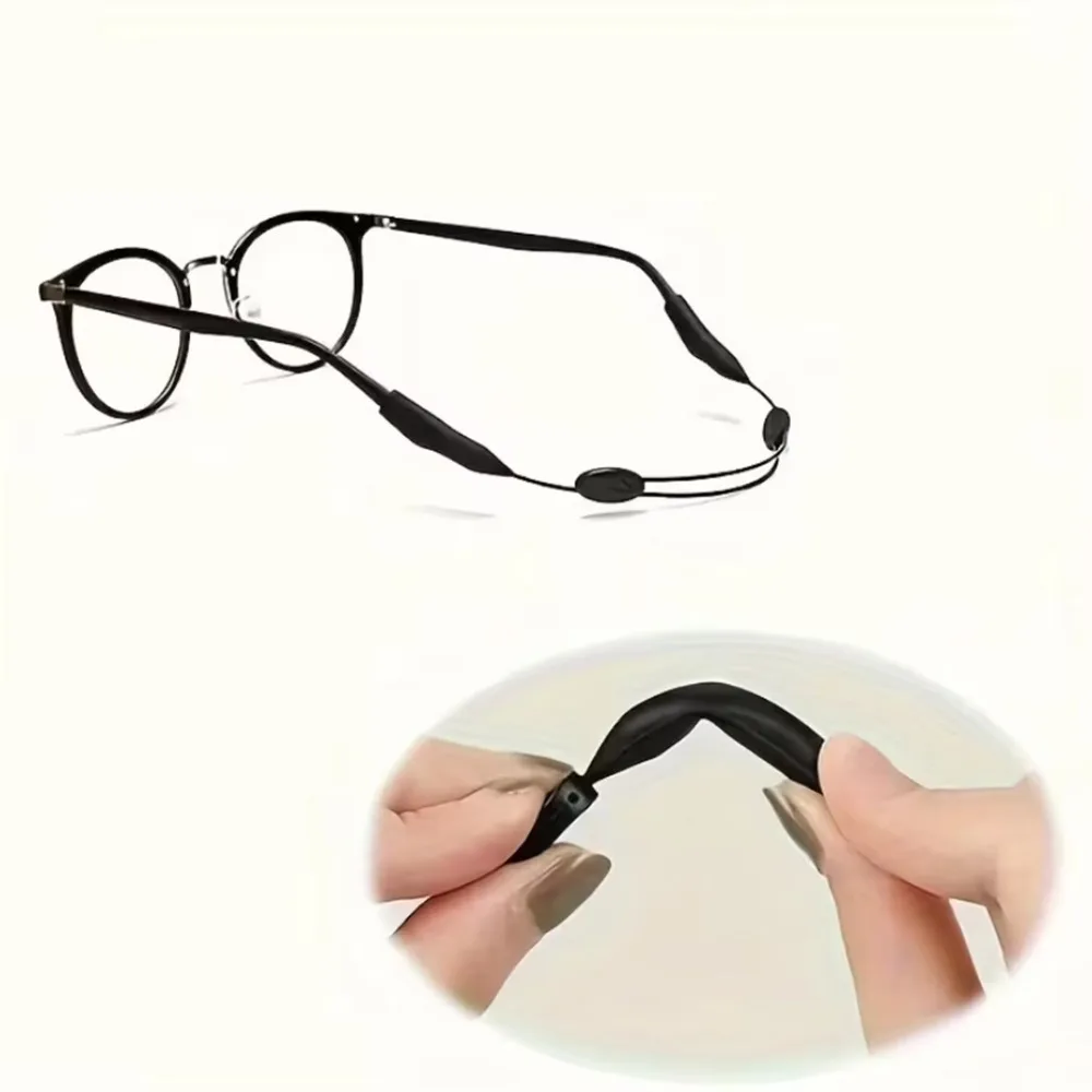 3 Stück universelle, verstellbare Brillenbänder aus Silikon, rutschfest, für Damen und Herren, als Sicherheitsbrillenhalter. – Detail 4