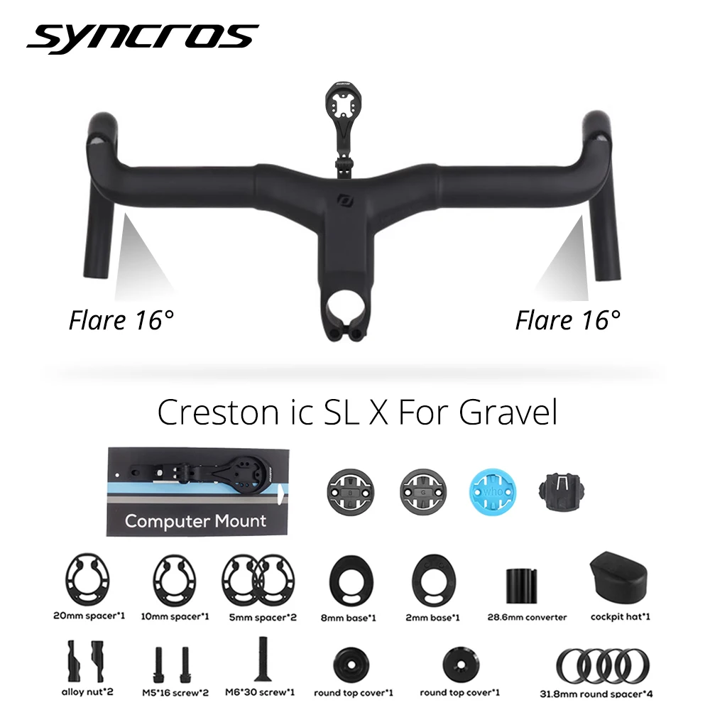 

Syncros Creston IC Sl x Полная внутренняя прокладка кабеля Дорожный руль T1000 Карбоновая встроенная гравийная кабина Di2 с креплением