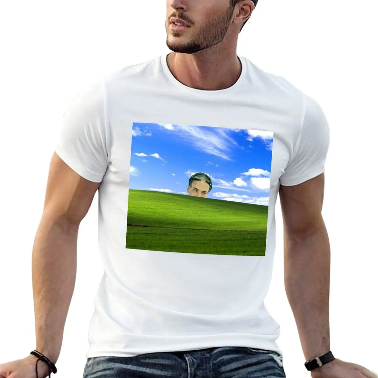 Vitas Windows T-Shirt Big Size Short Sleeve Tee for Men