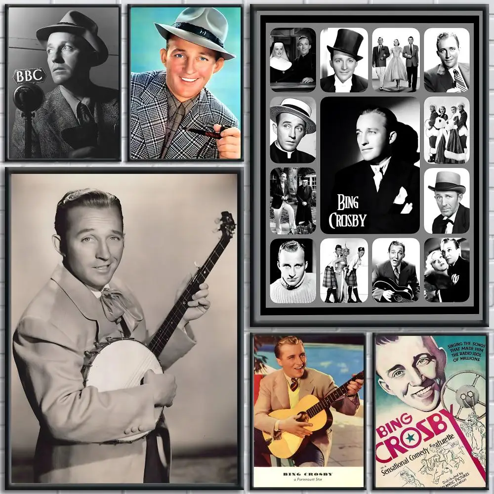 Vintage Singer Bing Crosby Poster HD Self-Adhesive No Residue After Removal Ideal for All Kinds of Wall Decor