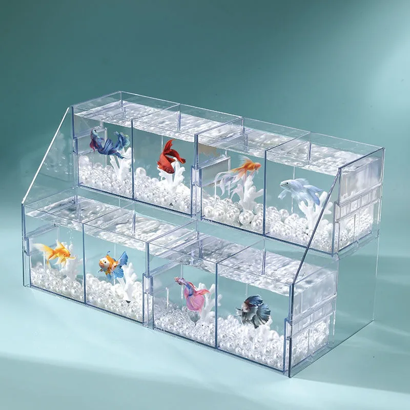 Ornamental Fish Special Fighting Fish Tank Transparent Goldfish Tank Small Fish Feeding Box Plastic Imitation Glass Aquariums