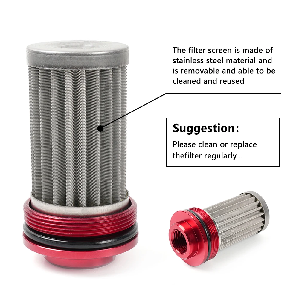 Rastp-neue 44mm 60 Mikron/50mm 100 Mikron Racing Inline Kraftstoff filter Aluminium mit Halterung mit an10 an8 an6 Armaturen Adapter – Detail 7