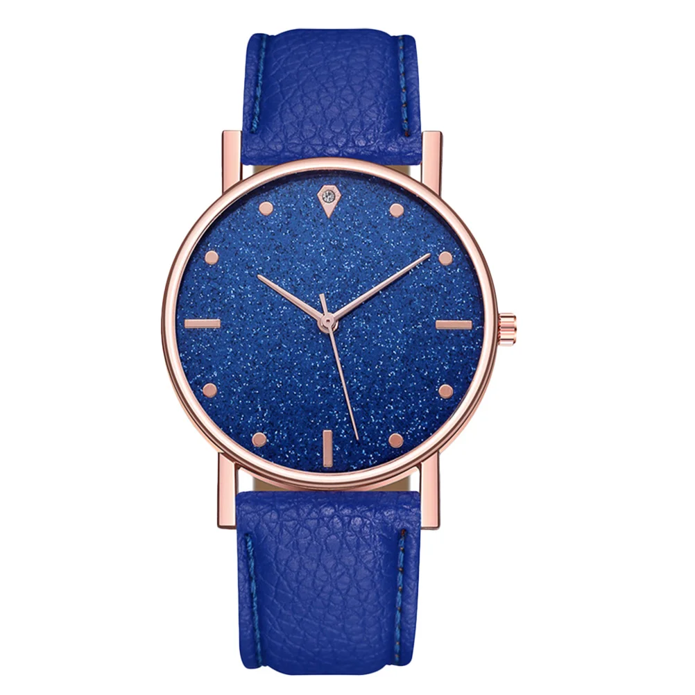 

Women Number Blue Imitation Ladies Wrist Watches Woman