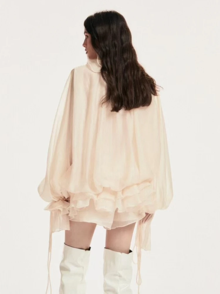 Women Lace-up Dress Two Piece Set With Shorts Sexy V Neck Long Sleeve Flower Mini Dress + Shorts Suits Evening Party Cocktail