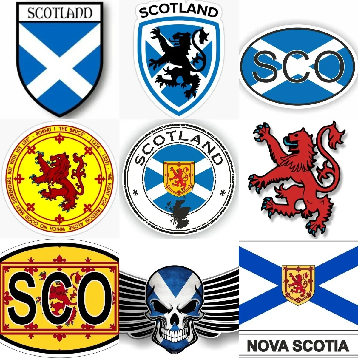 

SCO Scotland Flag Lion National Emblem Sticker for Decorate Laptop Camera Motorcycle Box Van Bicycle Car Window Wall Wall Room