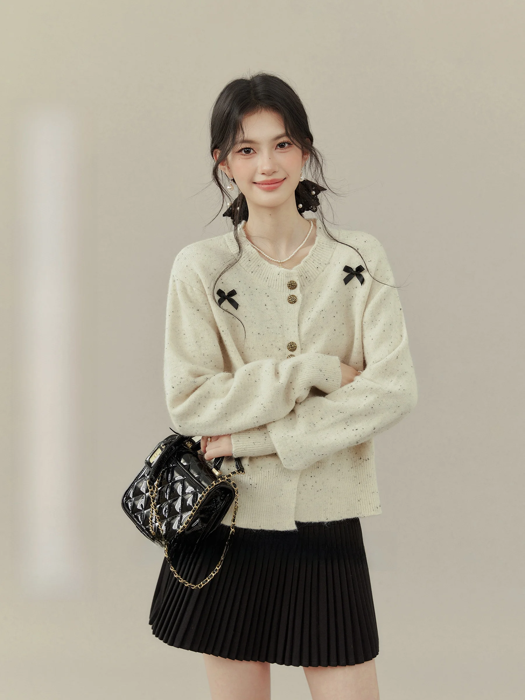 

XueLi Mengn Micro, большие размеры, трикотаж с узлом, роскошный свободный крой, длинный круглый свитер Sve для девочек