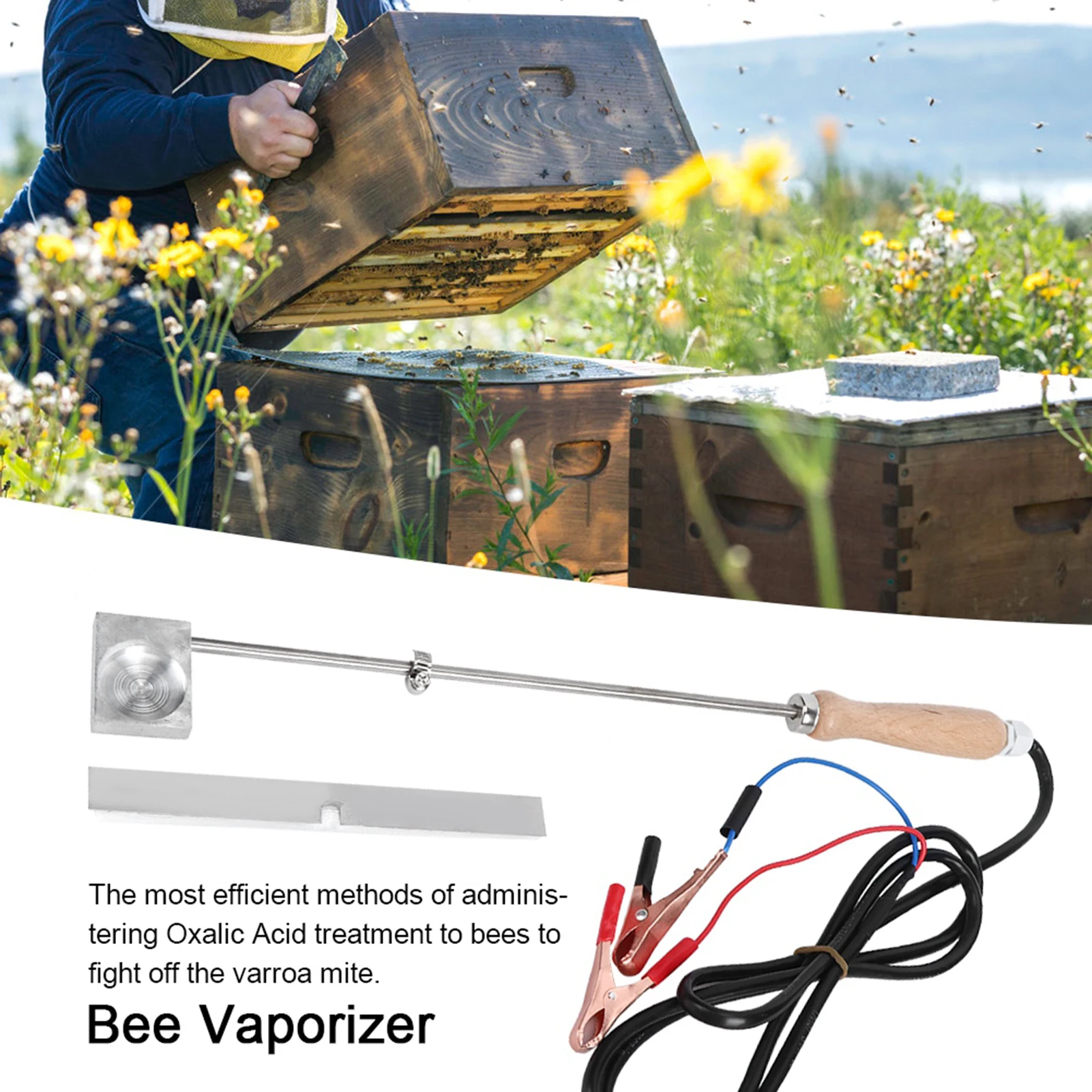 Bee Evaporator Bee Vaporizer Oxalic Acid Varroa Mite Treatment Heating Evaporator Beekeeping Sterilization Tool Bee Vaporizer