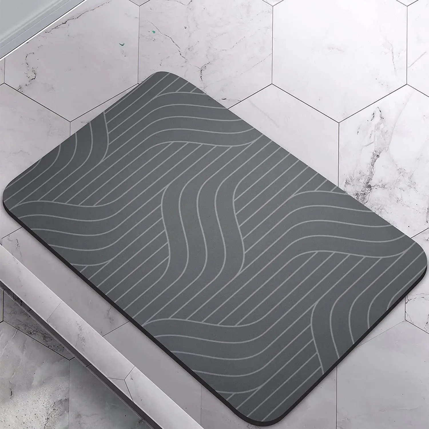 Light Luxury Nordic Bathroom Entrance Door Anti Slip Diatomaceous Earth Carpet Quick Drying Foot Pad Floor Mat